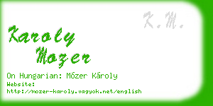 karoly mozer business card