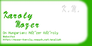 karoly mozer business card